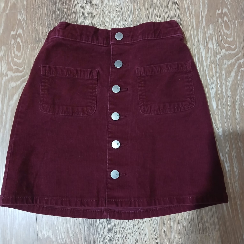 The Children's Place Burgundy Skirt with Silver Buttons